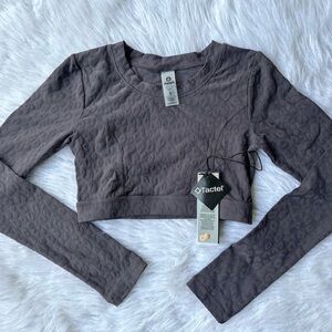 Mono B Textured Charcoal Crop Top